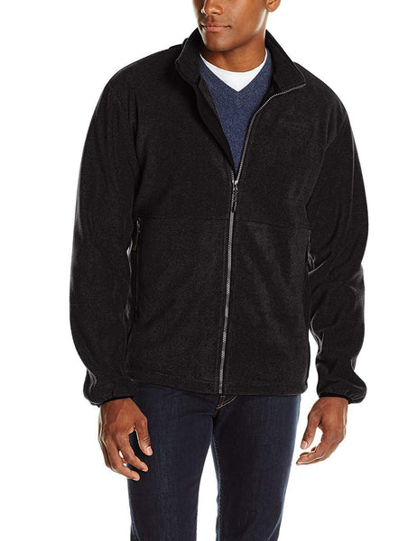 Hawke & Co Men's Full-Zip Up Polar Fleece Jacket, Black, Size Small
