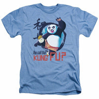 Trevco Men's Panda Kung Fu Adult T-Shirt, Heather Light Blue, Small