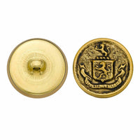 C&C Metal Products 5257 Crest Metal Button, Size 36 Ligne, Antique Gold, 36-Pack