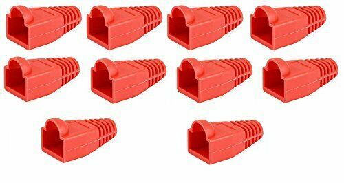 10 Bag 50 Piece RJ-45 Color Coded Strain Relief Boots Red