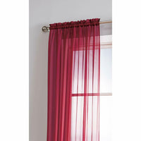 Voile Extra Wide 56 x 90 in. Rod Pocket Curtain Panel, Burgundy