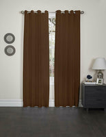 Curtain/Sheer Faux Silk with Grommet Top, 57" x 90", Chocolate