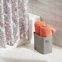 InterDesign Wren Cotton Fabric Bathroom Storage Bin Large, Light Gray