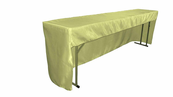 LA Linen Open Back Fitted Bridal Satin Tablecloth, 96" x 18" x 30", Sage