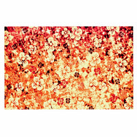 Emporium Flower Power in Orange Red Floral Feeding Mat, 24 by 15-Inch
