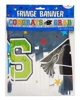 American Greetings Congrats Grad Metallic Fringe Banner, Multicolor