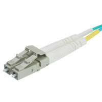 ED85931 10 Gigabit Aqua Fiber Optic Cable, LC/LC, Multimode, Duplex, 50/125 4m 4