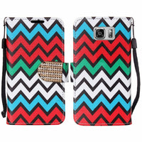 HR Wireless Carrying Case for Samsung Galaxy S7 Edge G935 Colorful Chevron