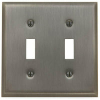 Baldwin Estate 4761.151.CD Square Beveled Edge Double Toggle Switch Wall Plate
