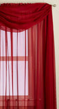 Editex Home Textiles Monique Sheer Window Panel, 55 by 63-Inch, Burgundy
