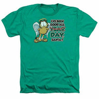 Trevco Men's Garfield Short Sleeve T-Shirt 2xl Green