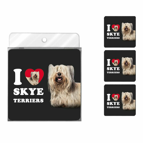 Tree-Free Greetings NC39123 I Heart Skye Terriers 4-Pack Artful Coaster Set