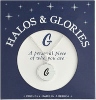 Halos & Glories Initial Pendant Necklace, Shiny Silver, G