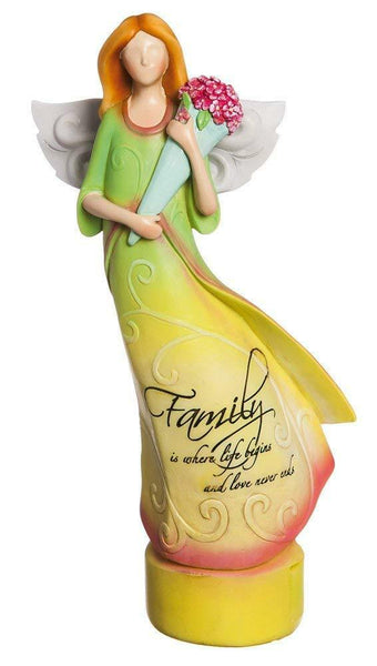 Family Is Where Life Begins Angel Tabletop Statue