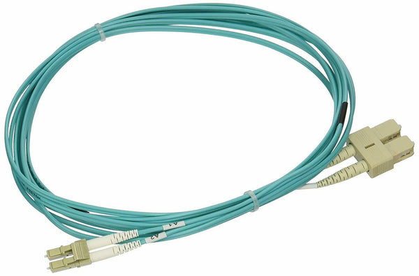 ED87881 10 Gigabit Aqua Fiber Optic Cable, LC/SC, Multimode, Duplex, 50/125 4m 3