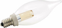 American Lighting Dimmable LED CA10 Transparent Flame Tip Light Bulbs, E12, 25