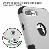 Asmyna TUFF Hybrid Protector Cover for iPhone 7 Plus - Natural Gray/Black