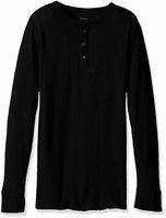 Hanes Men's Red Label X-Temp Thermal Henley, Black, Small