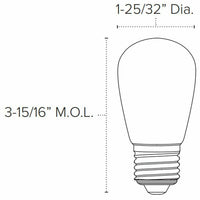 American Lighting Dimmable LED S14 Opaque Light Bulbs, E26 Medium Base, 25 Pack