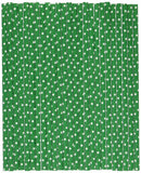 Firefly Imports Small Dots Paper Straws, 7-3/4-Inch, 25-Pack, White/Green